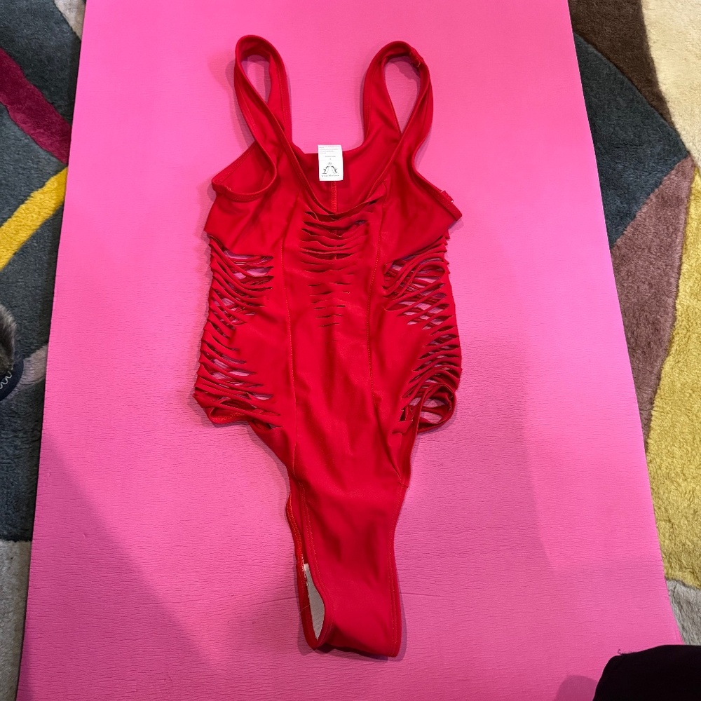 Top Melon Orangish Red Bathing Suit Women Size L